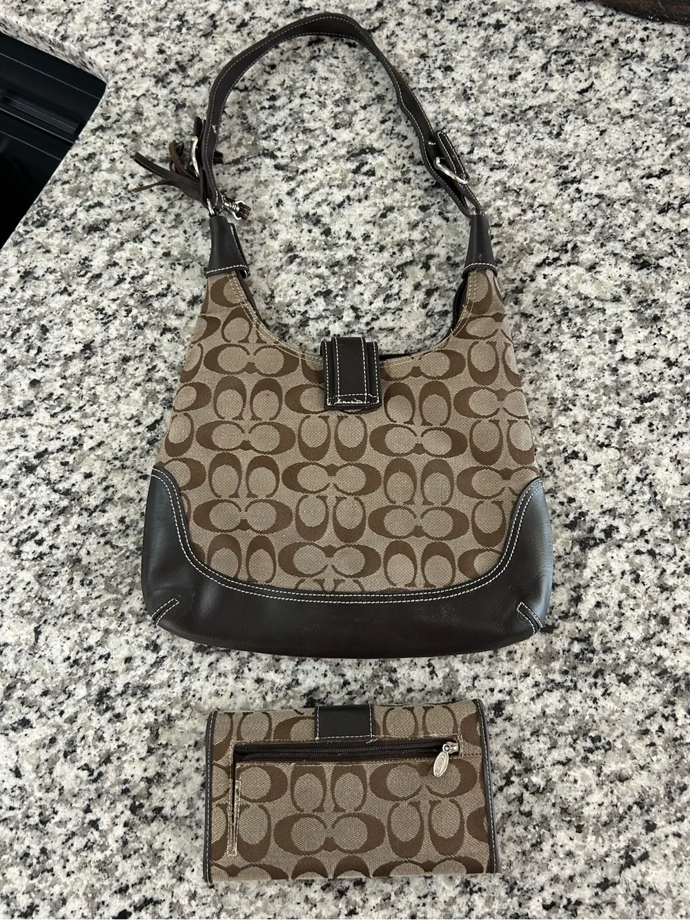 Coach Signature Soho Hobo Purse & Matching Wallet Set